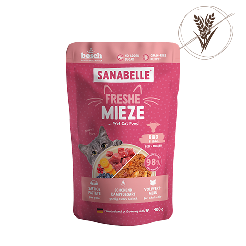 Sanabelle Freshe Mieze Nassfutter Rind & Huhn getreidefrei